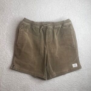 Katin Men Medium Corduroy Shorts surfer Brown Elastic Waist Drawstring 58034